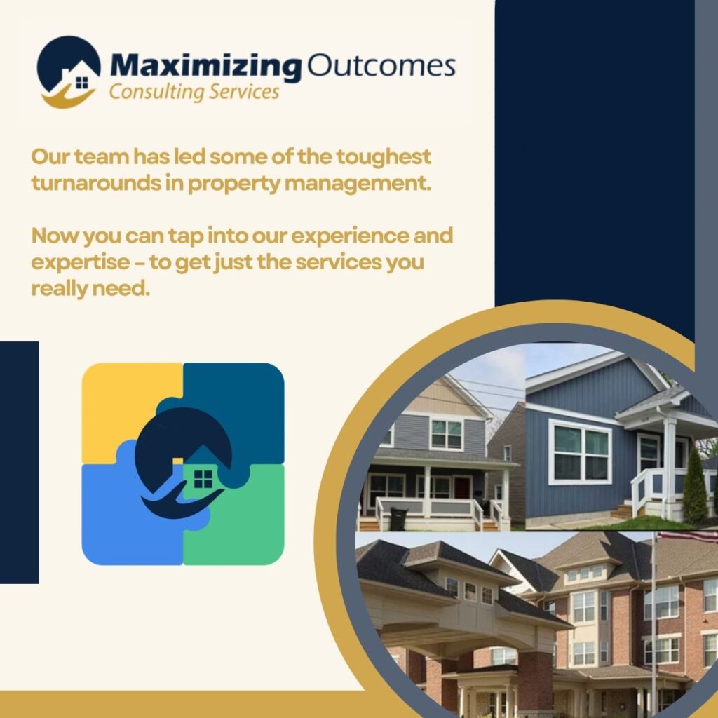 Boutique Property Management Services from Maximizing Outcomes, graphic showing Maximizing Outcomes' experience